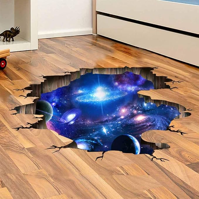 Blue Purple Galaxy Wall Decals, Removable Sticker,The Art Magic 3D Milky Way Dreamscape Home Decor (4 Sheets) by Quanhaigou