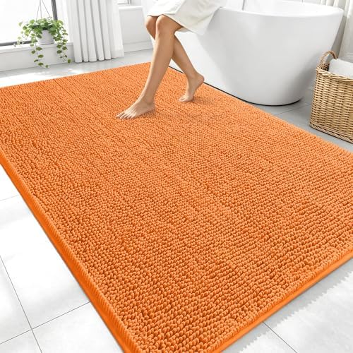 OLANLY Large Bathroom Rugs 70x46, Extra Soft Absorbent Chenille Bath Rugs by OLANLY