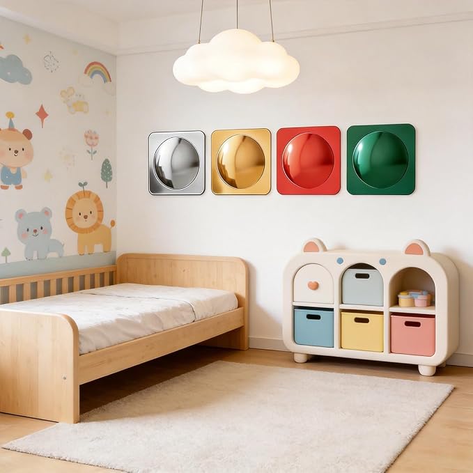 Sensory Bubble Wall Mirror, Interactive Acrylic Bubble Mirror, Sensory Classroom Calming Corner Items Decor - Sensory Room Have Visual, Tactile Stimulation (1, Silver) - Image 5