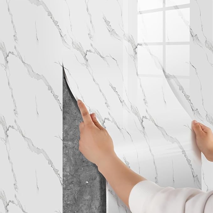 Chejiaye Peel and Stick 3D Wall Panel -15.75"x118"Soundproof Self-Adhesive Wall Sticker, Removable Thick PVC Slat Contact Paper for Kitchen Bedroom,Ceiling Wall Decoration White Grey - Image 7