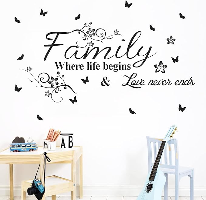 Family Wall Lettering Stickers Art Decals Decorations for Bedroom Living Room Bathroom Dining Room, Inspirational Love Quotes Saying Word Sign Women Men Home Vinyl Decor - Image 2