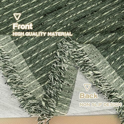 MYSKY HOME Oversized Armchair Couch Cover for 1 Cushion Couch, Washable Sofa Protector, Chair Couch Covers Sofa Covers Sofa Throws Sofa Slipcovers Futon Cover for Pet, Kid, 71"X91", Moss Green - Image 4