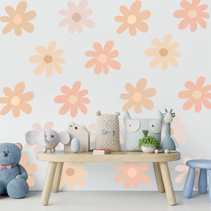 TaoBary 12 Sheet Large Daisy Wall Sticker Decal Boho Flower Wall Decal | Big Flower Wall Sticker, Floral Decal, Daisy Bedroom Room Decor, Removable Peel and Stick, Nursery Home Wall Decor - Image 3