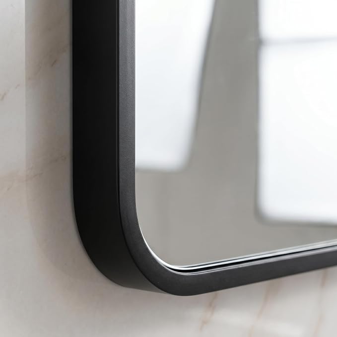 HARRITPURE 24"x36" Arched Bathroom Mirror Wall Mounted Black Arch Mirror - Image 4