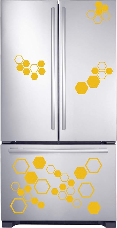Honeycomb Wall Decals Hexagon Vinyl Wall Decal Golden Bee Art Decor Sticker | Honeycomb decor for walls, wall decal, gold removable vinyl arts mural, self adhesive wallpaper, for living room kids bedroom - Image 3