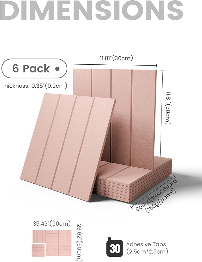 Fluxynara 36" x 24" Large Felt Bulletin Board, Pink | 6 Pack Cork Board Alternative with 30 Safe Adhesive Tabs, Pin Boards for Wall Decor, Home, Office, Classroom,Dorm - Image 2