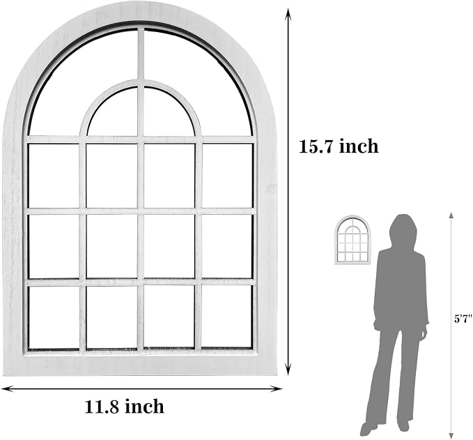 ZEXUIRU 2 Set Rustic Wall Mirrors for Bedroom Bathroom Living Room Entryway Wood Farmhouse Easy to Hang Framed Decorative Accent Hanging Wall-Mounted Mirror Set for Living Room - White - Image 6