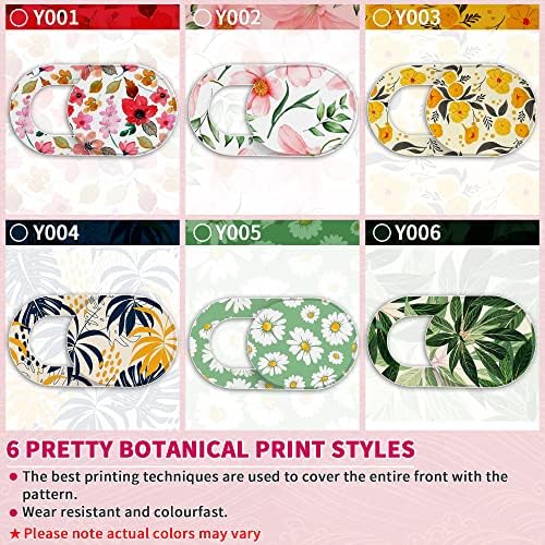 Yilador Laptop Camera Cover Slide Cute (6 Pack), Ultra Thin Webcam Cover for iPhone iPad MacBook Pro Computer iMac Cell Phone PC Accessories, 0.03" Camera Blocker Slider, Great for Privacy - Flowers - Image 5