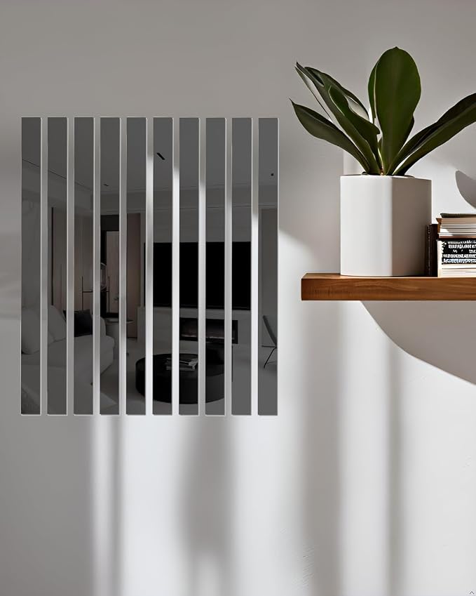 10Pcs DIY Striped Mirror Stickers 39.37 Inch Self Adhesive - Image 3