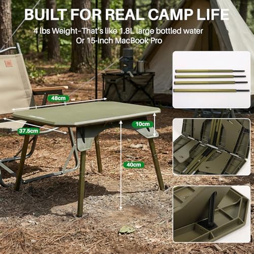 TOPCHANCES Folding Camping Table Outdoor,Ultralight Aluminum Camping Tables Multifunctional Portable Folding Table with Carrying Bag for Holiday Festival Camping Travel Picnic Grilling - Image 5
