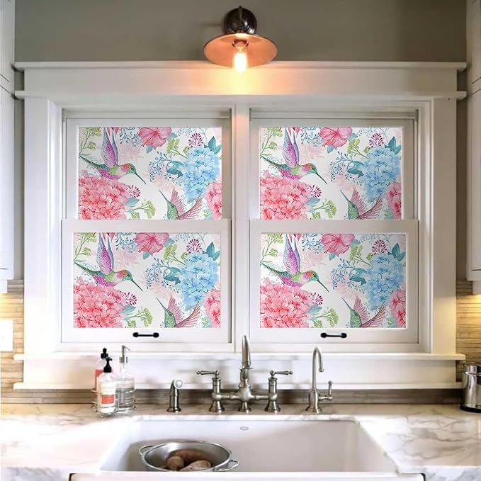 Vintage Pink Hydrangea Floral Hummingbird Birds Flower Peel and Stick Wallpaper Wall Decor Self Adhesive Wall Paper Stick on Easy Peel Off Contact for Renter Apartment - Image 4
