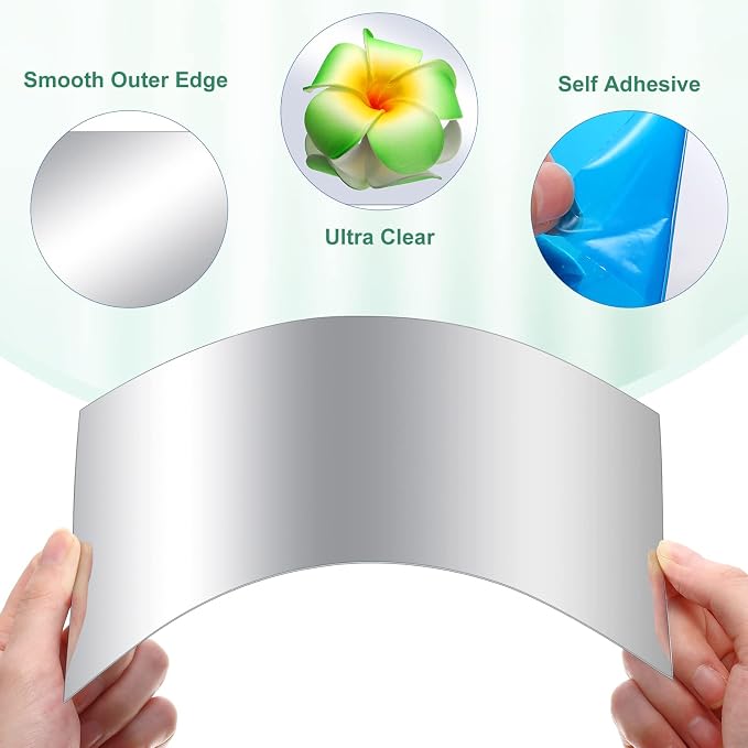 80 Pcs Flexible Mirror Sheets Self Adhesive Non Glass Mirror Tiles Stickers Peel and Stick Wall Sticker Plastic Wallpaper for Home Door Wall Decor(4 x 6 Inch) - Image 3