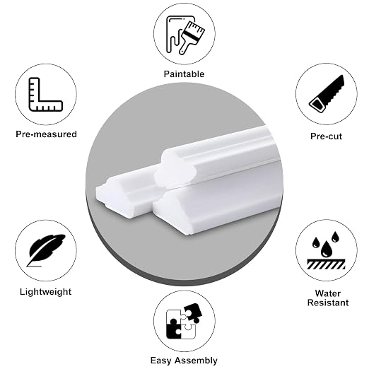 Pangda 3set Peel and Stick Wall Molding Kit 3D Premade, 24x54in | Accent Wall Moulding Kit, Wainscoting Panel, for Interior Decor, Ready to Assemble, Peel and Stick, Wainscoting Accent Panel - Image 3