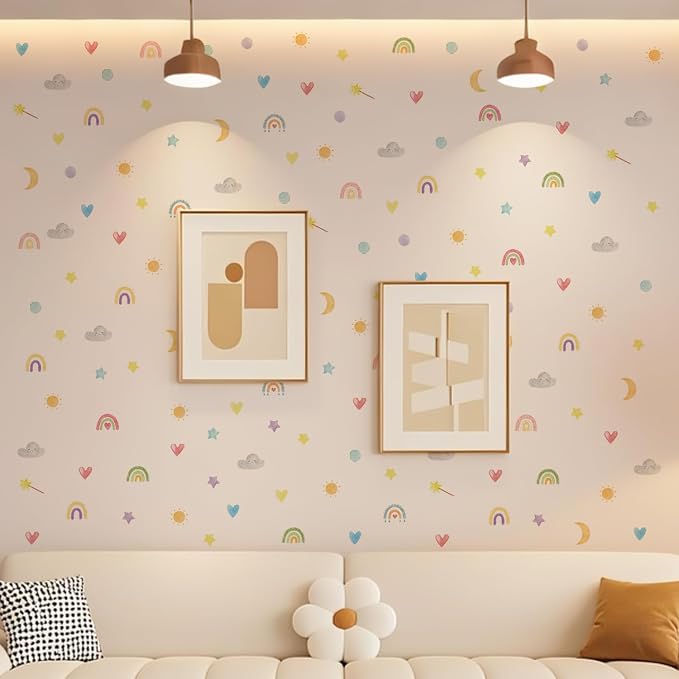 Boho Wall Stickers Kids Room Decor Girls Nursery Removable Wall Decals Bedroom Vinyl Murals DIY Cute Decorations 6 Sheets - Image 7