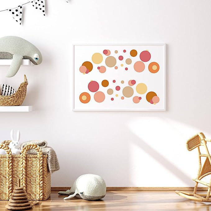 Zonon 264 Pcs Polka Dot Wall Decals Peel and Stick, Classic, Retro Color | Removable Vinyl Dots for Nursery Bedroom Playroom, Colorful Retro Design, Classroom Decor, Easy Application for Kids Spaces - Image 5