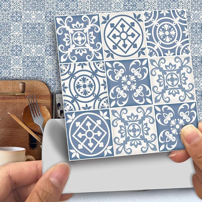 Alwayspon 25 Pcs Self-Adhesive Decal for Home Decor, Peel and Stick Wall Tile Sticker for Kitchen Bathroom, 4x4inch by Alwayspon