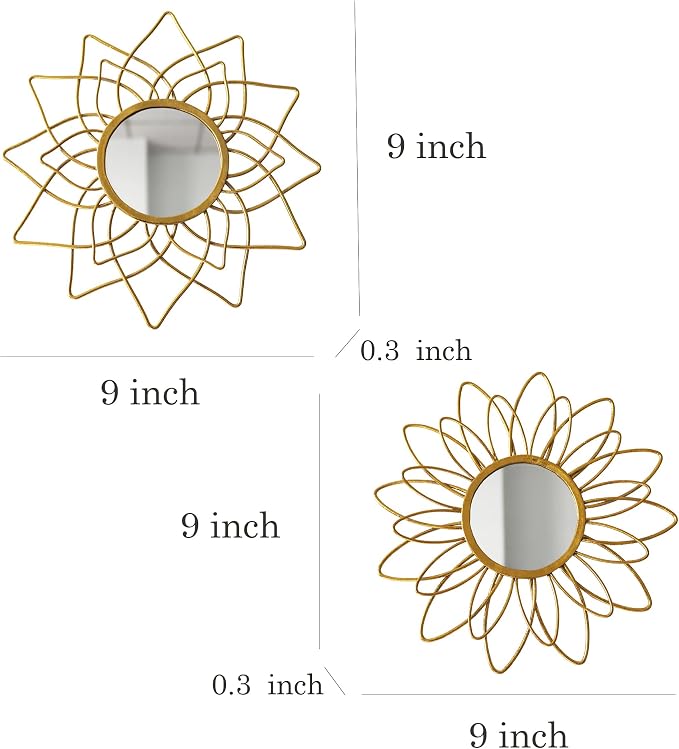 Champagne Gold Round Mirrors for Wall, Decorative Mirrors for Wall Decor - Image 9