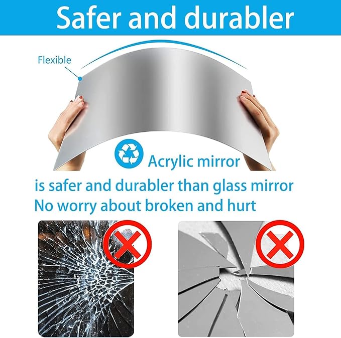 16" x 12" x 1Pcs Acrylic Mirror Sheet, Decorative Wall Mirror - Image 4