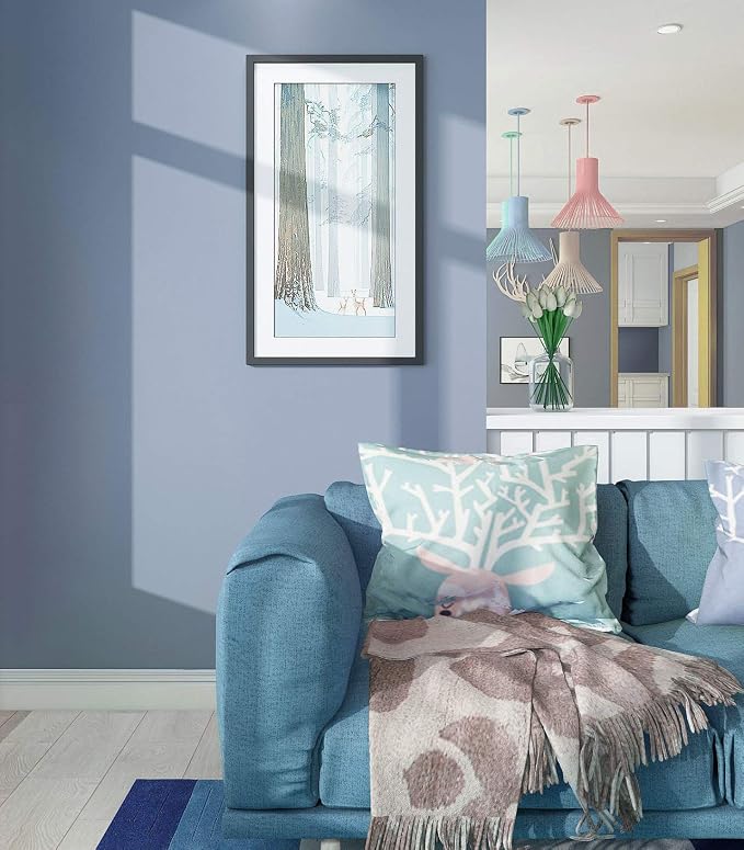 Safiyya Blue Peel and Stick Wallpaper 984.2"x17.7" Grey Blue Contact Paper Decorative Removable Wallpaper for Bedroom - Image 3