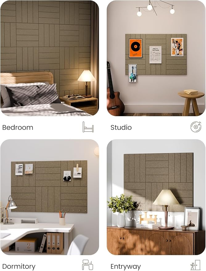 Fluxynara 36" x 24" Large Felt Bulletin Board, Earth Brown | 6 Pack Cork Board Alternative with 30 Safe Adhesive Tabs, Pin Boards for Wall Decor, Home, Office, Classroom,Dorm - Image 7