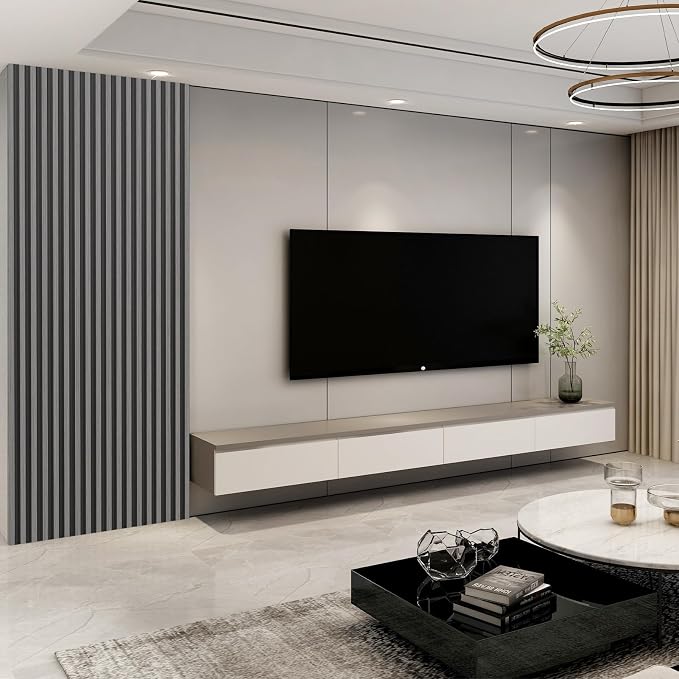 Art3d 96 x 6 Inch 3D Fluted Wood Textured Slat Wall Panels, 8-Pack, Grey | Natural Wood Texture, Weather Resistant, Durable, Easy to Install, Eco-Friendly, Elegant Design, for Living Room, Bedroom - Image 9