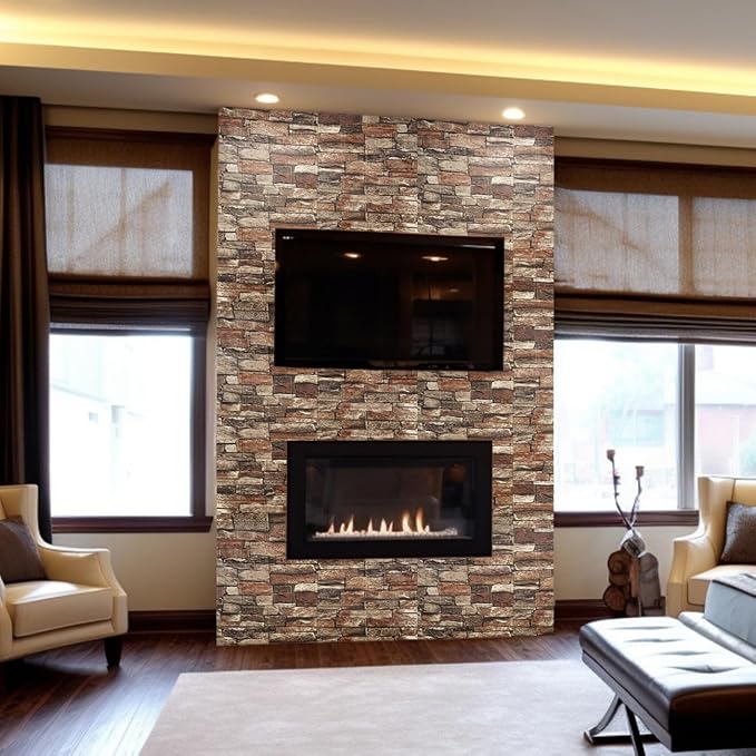 Yutianli 10PSC 3D Wall Panels Peel and Stick Faux Brick Wall Panels Self-Adhesive 3D Brick Wallpaper Foam Stone Wall Panel - Image 5