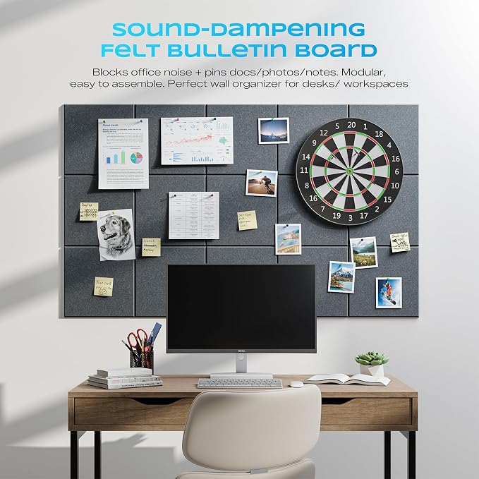 22 Pack Self-Adhesive Acoustic Panels, 12" X 12" X 0.4" High-Density Sound Proof Foam Panels for Walls, Soundproof Wall Panels for Home & Office (Light Gray) - Image 4