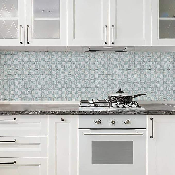 Lovdeco Mirror Peel and Stick Square Mosaic Tile for Kitchen Backsplash, 12" x 10", 6 Pieces, 5 SQ.FT. - Image 5