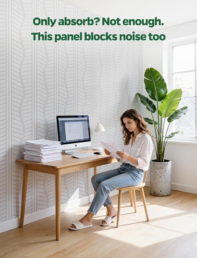 6 Pack MLV Sound Proof Wall Panels Sound Proofing Noise Blocker for Room, White Acoustic Soundproofing Panel for Walls Ceiling Noise Blocking Cancelling & Absorbing for Bedroom Home Office - Image 2