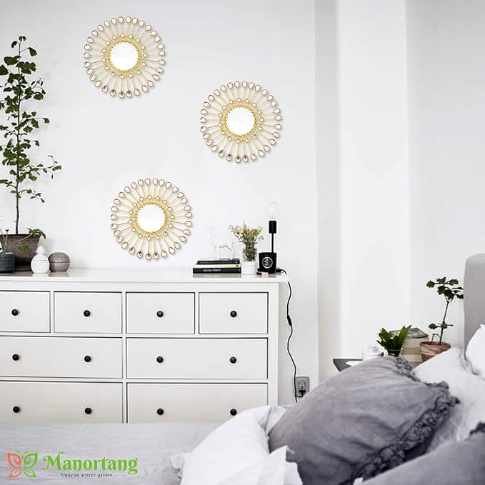 Gold Mirrors-Sunburst Festival Wall Art,Decorative Round Mirrors for Indoor - Image 4