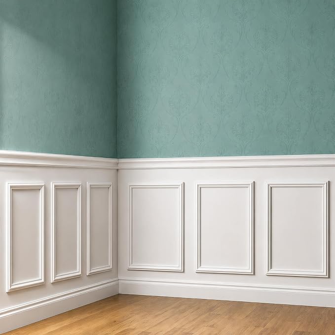 COUKIU Pre-Cut 6 Set Peel and Stick Wall Molding Trim Kit, 16" x24" Premade Wainscoting Panels, Self Adhesive Moulding Panel for Interior Walls Picture Frame by COUKIU%C2%AE