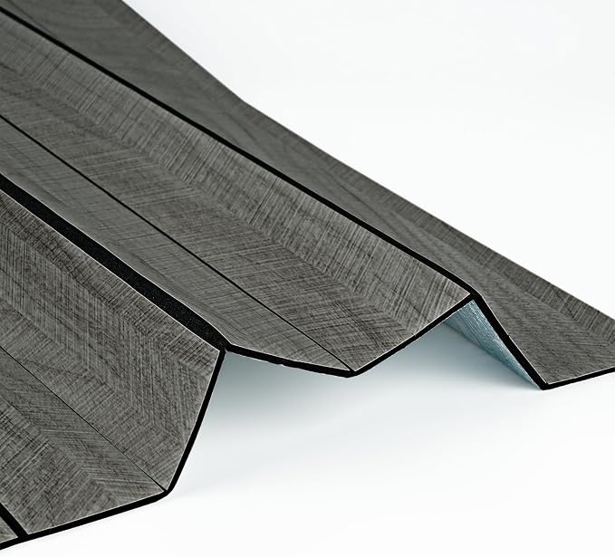 Black Grey PVC Acoustic Slat Wall Panel Peel and Stick for Walls | Textured Deep Gray Fluted Wood Paneling Self Adhesive Soundproof 3d Wall Panels for Living Room Bedroom TV Background 12×118" - Image 7