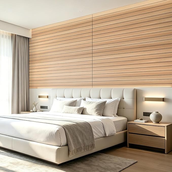 AMZDEPOT Peel and Stick Wood Panels for Wall, 6 Pack, Oak | Self-Adhesive Slat Wall Panels, PVC Thick, 3D Wood Grain Wallpaper, for Walls and Ceilings, 48"x15.75", Packed in Long Boxes - Image 8