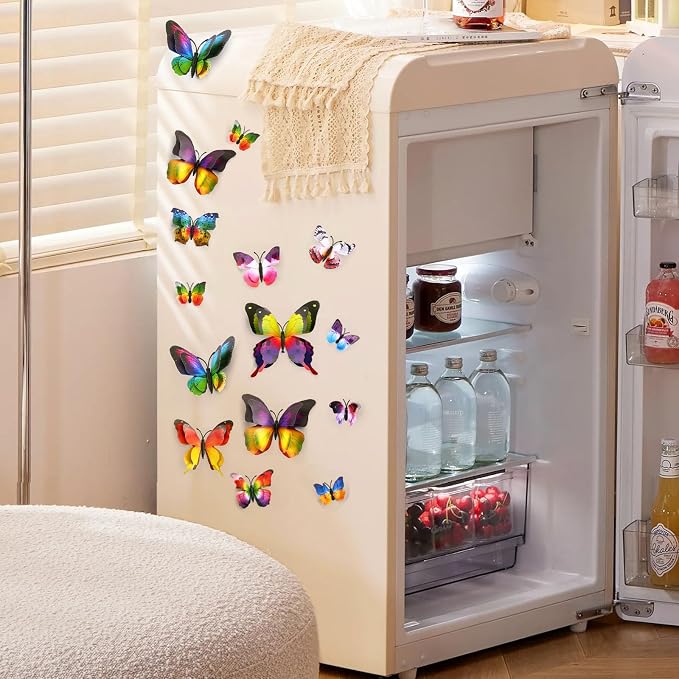SAOROPEB 3D Butterfly Wall Decor, 24 Pcs Double Layer Butterfly Decorations for Party Decorations Locker Decor Refrigerator Decal, Reusable (Multicolor) | Double Layer for Party Decorations Locker Decor Refrigerator Decal, Reusable - Image 4