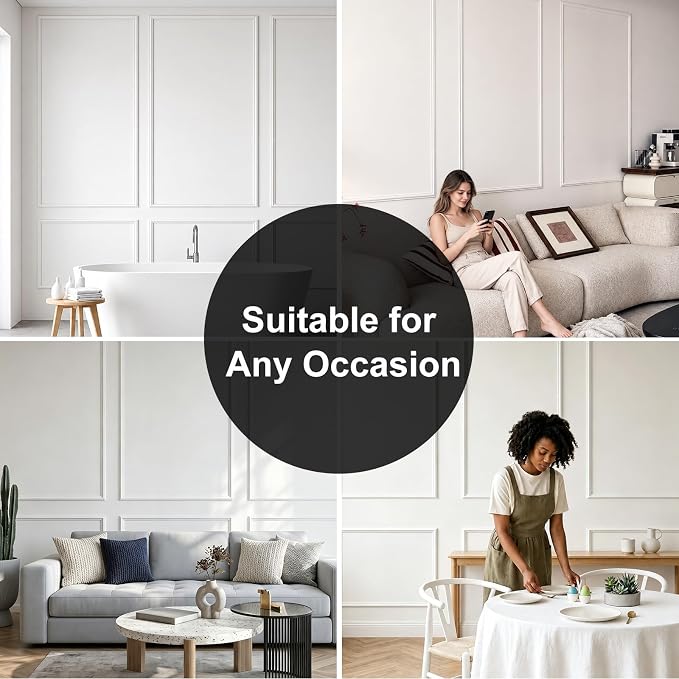 3 Sets Framed Premade Peel and Stick Wall Molding Kit – Pre-Cut Wainscoting Panels Set, Self-Adhesive Installation for Living Room, Bedroom Accent Wall Decor（63 * 39IN-39 * 28IN） - Image 8