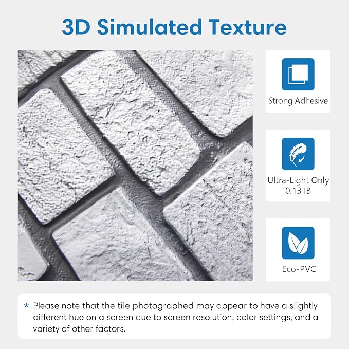 COMSTICKC 3D Faux Stone Wall Panels Peel and Stick, 10 Pcs 11.8" x 11.8" | Not Real Stone Wallpaper, Fake Stone Decorative Tiles Wall Covering for Quick DIY Wall Upgrades, Cover 9.7 sq ft - Image 3