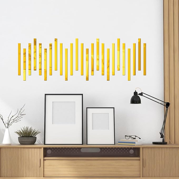 20-Piece Peel-and-Stick Acrylic Mirror Wall Trim (Gold) - Image 7