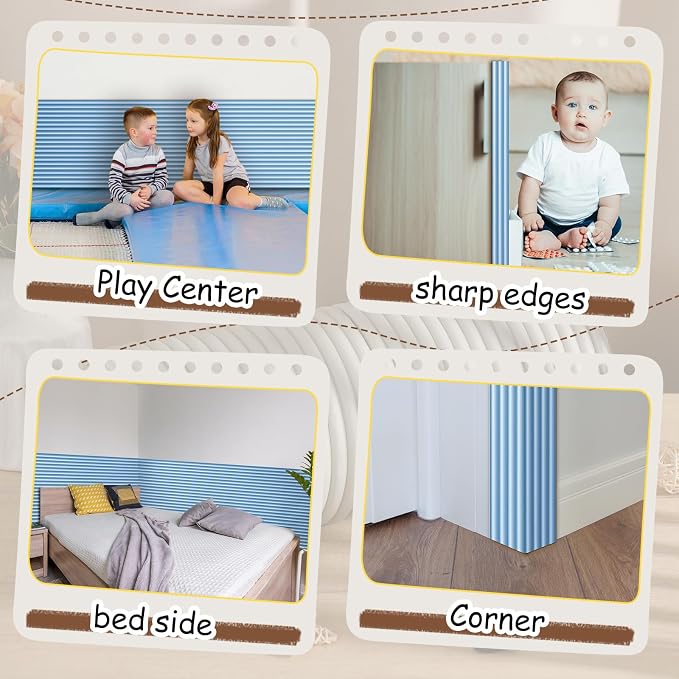 15.8 x 78.7 Inch Wall Padding for Kids, Blue, 1 Roll | Anti Collision Wall Padding Padded Wall Panels 3D DIY Headboard for Autism Playroom Nursery Bedroom Living Room Corner Guards - Image 6