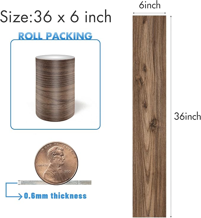 Lareko Peel and Stick Floor Tile, Waterproof Vinyl Plank Flooring | 36-Pack 54 Sq.Ft, Self-Adhesive Laminate Vinyl Tiles,Realistic Wood Grain for DIY Bathroom, Laundry Room & Rental Upgrades - Image 2