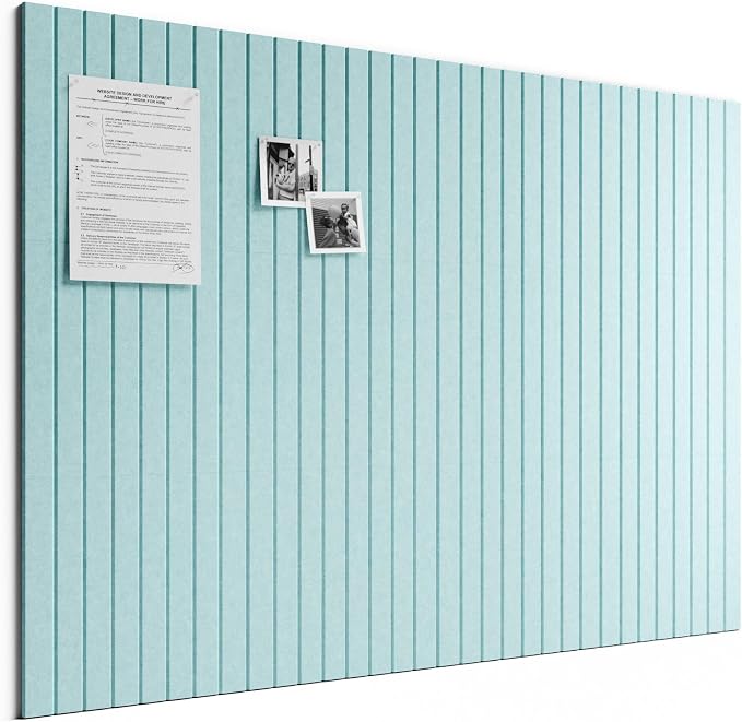 Bumusty 48"x 36" Large Felt Bulletin Board Tiles, Aqua Blue | 12-Pack Cork Board Alternative, Wall Decor, 30 Pushpins, 60 Adhesive Tabs, Vision Board, Office, Classroom, Home, Dorm by BUMUSTY