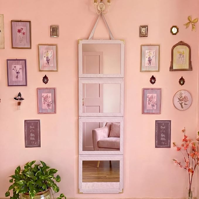 Bucherry 47x13'' Full Length Dorm Classroom Mirror Foldable Hanging Mirror - Image 4