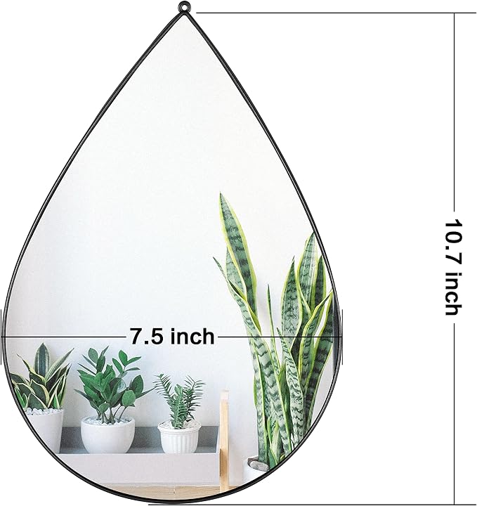 DECANIT Black Mirrors for Wall Decoration Teardrop Mirrors for Living Room Decor & Home Decor, Pack of 3 - Image 3