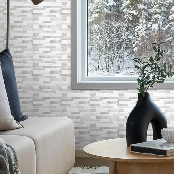 10-Sheet Peel and Stick Kitchen Backsplash Tiles | 3D Waterproof Self Adhesive Wall Tile Stick on Backsplash for Kitchen and Bathroom(Beige White,12"×12") - Image 7