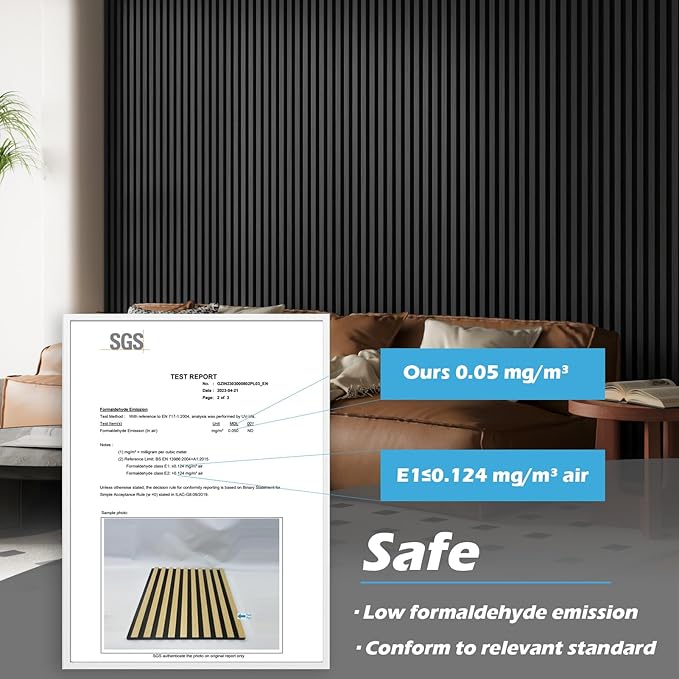 Art3d 48 x 24 in Fluted Soundproof Wood Slat Wall Panel, 2-Pack, Blackwood | Reduce Noise, Durable, Sustainable, Moisture Resistant, Easy Mounting, Low Maintenance, Long Lasting, Home Decor, Office Use - Image 5
