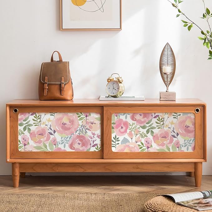 Orainege Floral Wallpaper Peel and Stick Wallpaper Peony Flowers | 16.9in x196.8in Floral Contact Paper Removable Self Adhesive Wall paper Decorative for Bedroom Living Room, Peachy - Image 7