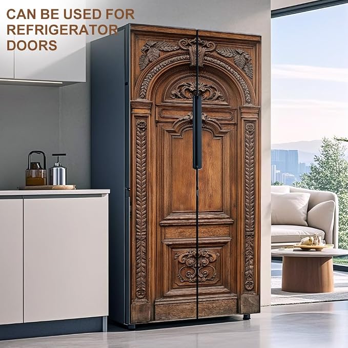 Vintage Wooden Door Mural, Classic Carved Door Decor | Peel-and-stick vinyl door decal, self-adhesive home decor wallpaper, 30.3" W x 78.7" L, 2-pack - Image 7