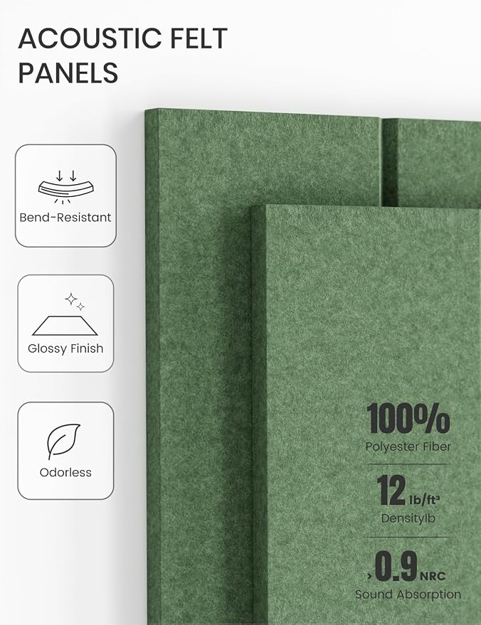 Fluxynara 36" x 24" Large Felt Bulletin Board, Moss Green | 6 Pack Cork Board Alternative with 30 Safe Adhesive Tabs, Felt Pin Boards for Wall Decor, Home, Office, Classroom, Dorm - Image 5