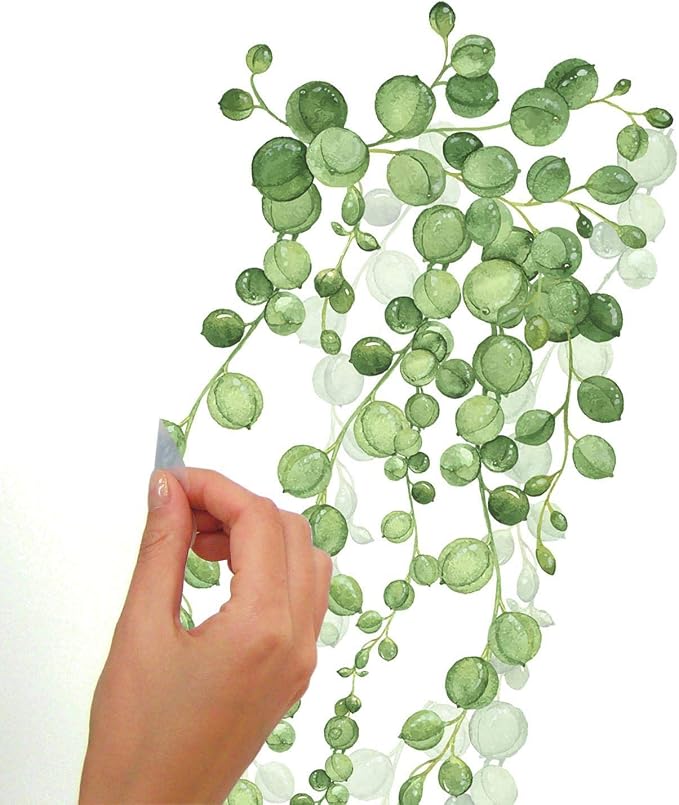 RoomMates RMK3903SCS String of Pearls Succulent Vine Peel and Stick Wall Decals| (Pack of 4) - Image 3