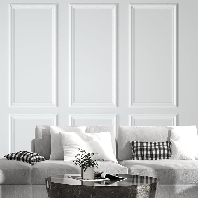 NeatiEase Peel and Stick Wall Molding Kit 6-Frame Pre-Made, Ready-to-Assemble Wall Moulding Panel Frame, Self-Adhesive Wainscoting Panels, Molding Trim for Interior Walls Doors Home Decor (54"x24") by NeatiEase