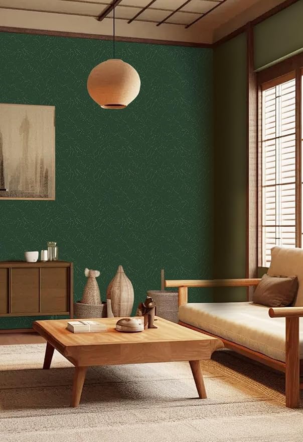 Dark Green Peel and Stick Wallpaper Removable Silk Texture Contact Paper | 15.7" X 196.8" Self Adhesive Vintage Embossed Stick on Wallpaper Home Decorativon for Wall Shelf Liner Paper - Image 4